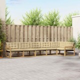 vidaXL Set de canapele de exterior cu pernă 6 pcs Alb și Bej 3388727