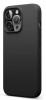 Husa din silicon compatibila cu iPhone 13 Pro Max, silk touch, interior din catifea, camera bump, Negru, X-Level