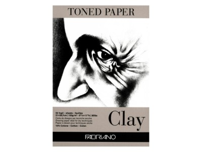 Bloc desen Toned Paper Clay, A3, 120g, 50 file, fara spirala Fabriano foto