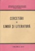 Cercetari de limba si literatura
