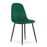 Scaun bucatarie/living, Artool, Asti, catifea, metal, verde si negru, 44.5x50.5x87.5 cm