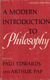A Modern Introduction to Philosophy, Engleza, Coperta Cartonata, Filosofie, 1966