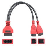 Cablu Adaptor De Diagnosticare Techstar&reg; OBD2 Cu 12 Pini La 8 Pini Pentru Chrysler, Negru/Rosu