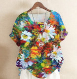 Bluza cu flori, de dama, maneca scurta, model 7