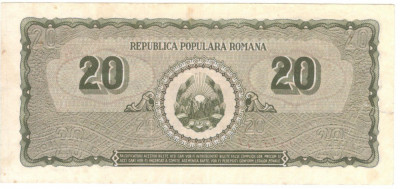 Romania 20 lei 1950 foto