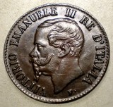 E.013 ITALIA VITTORIO EMANUELE II 1 CENTESIMO 1867 M XF EROARE, Europa, Cupru (arama)