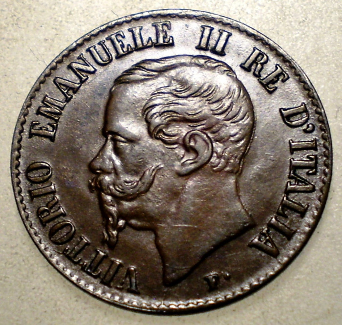 E.013 ITALIA VITTORIO EMANUELE II 1 CENTESIMO 1867 M XF EROARE
