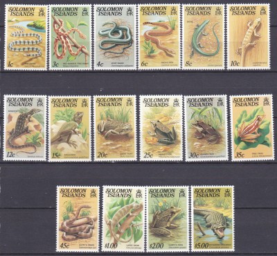 DB1 Fauna Reptile 1979 Ins. Solomon 16 v. MNH foto