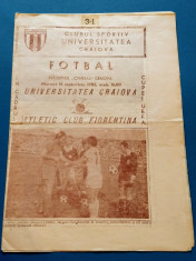 Program meci fotbal UNIVERSITATEA CRAIOVA-AC FIORENTINA(UEFA 15.09.1982) foto