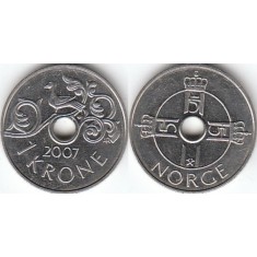 Norvegia 1997 - 1 krone, circulata
