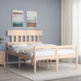 Cadru de pat senior cu tablie, 140x190 cm, lemn masiv GartenMobel Dekor, vidaXL