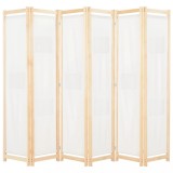 VidaXL Paravan cameră, 6 panouri, crem, 240x170 x4 cm, material textil