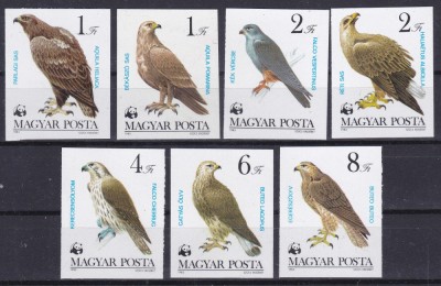 DB1 Ungaria 1983 Fauna WWF Pasari Rapitoare 7 v. NDT MNH foto