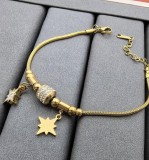 Bratara Femei Placata Aur 18K Cu Charmuri Stele Stralucitoare, Stil Glamour,