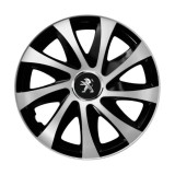 Cumpara ieftin Set 4 capace roti Drift exrta silver&amp;black R16 Compatibil Cu Peugeot