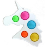 Jucarie antistres flippy - fidget toy, simple dimple, unicorn, alb