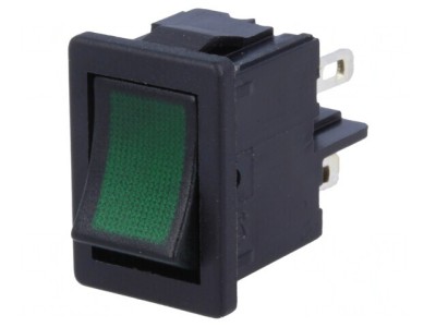 Comutator Balansier Verde 4A 250V IP40 Cu Lumină 230V foto