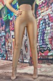 A798-7 Colanti casual cu talie inalta din material elastic lucios