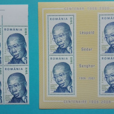 TIMBRE ROMÂNIA LP 1714 +a /2006 Centenar Sedar Sengor serie bl. de 4 +bl de MNH