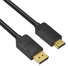 Cablu video Vention, DisplayPort(T) la HDMI(T), 2m, rezolutie maxima 1080p la 60 Hz, conectori auriti, cupru, invelis PVC, negru, &amp;amp;quot;HADBH&amp;amp;quot; (t foto