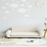 Canapea Copii vidaXL Crem Catifea 100cm, Mini Sofa Confortabila, Cadru Lemn, 3-6 Ani, Sigura si Eleganta