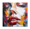 Tablou 3D modern portret femeie, pictat manual in cutit, 90x90cm, Valentin Pop