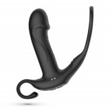 Vibratoare anale - Crushious Magoo Masator cu Impingeri pentru Prostata cu Inel de Penis si Telecomanda 10 Moduri de Vibratie