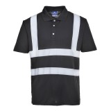 Cumpara ieftin Tricou polo pentru barbati negru cu benzi reflectorizante F477, PORTWEST