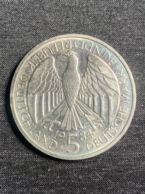 Moneda 5 mărci 1984D foto