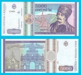 Romania (p#103) 5.000 Lei 1992 UNC &#039;Varianta cu Sigiliu&#039; serie: C.0003 000195