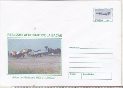 bnk ip Realizari aeronautice Bacau - Avion de vanatoare MIG-21 Lancer - necirculat - 075/2000 foto