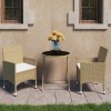 Gossi set mobilier bistro, 3 piese, bej, poliratan/sticla securizata