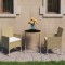 Gossi set mobilier bistro, 3 piese, bej, poliratan/sticla securizata