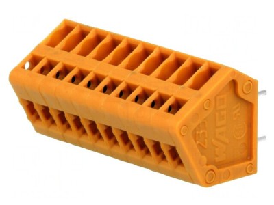 Regletă Conexiuni PCB Unghi 2.54mm 10 Piste 6A 250V foto