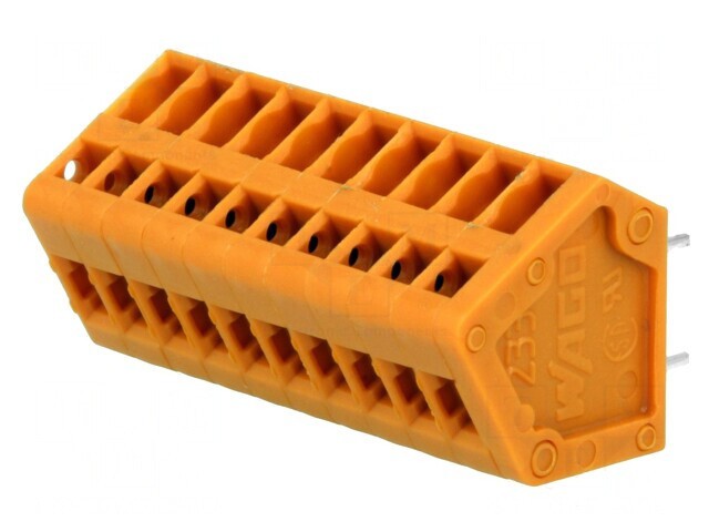 Regletă Conexiuni PCB Unghi 2.54mm 10 Piste 6A 250V