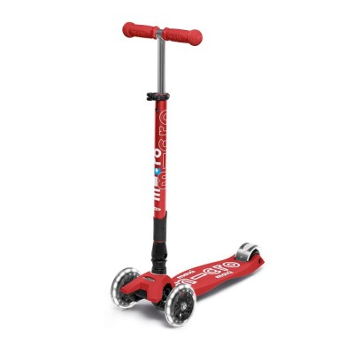 Trotineta Micro MAXI Deluxe Foldable LED red foto