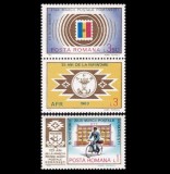 1983 - Ziua mărcii poștale rom&acirc;nești, serie cu vinietă, neuzata