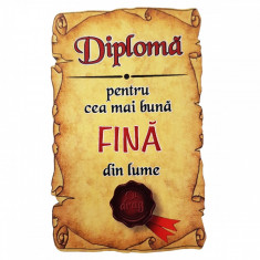 Magnet Diploma pentru cea mai buna FINA din lume, lemn foto