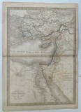 HARTA ' EGYPTE , SYRIE , PHOENICIE et ASIE MINEURE ' , par C.V. MONIN , 1839
