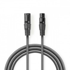 Cablu audio XLR 3-Pin mama - XLR 3-Pin tata 15m gri Nedis