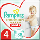 Pampers Premium Care Pants Maxi Size 4 scutece de unică folosință tip chiloțel 9-15 kg 38 buc