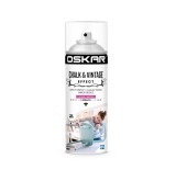 Spray vopsea lemn / metal, Oskar Chalk &amp; Vintage Effect, pure white, interior / exterior, 400 ml