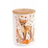 Borcan decorativ, depozitare ceramica bambus Caprioara &Oslash; 10 cm x 15,5 H