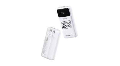 CU LOGO UNIC Baterie externă Dudao K15Pro 20000mAh 22.5W PD USB-C / USB-A / Cabluri &amp;icirc;ncorporate Lightning și USB-C - Albă foto