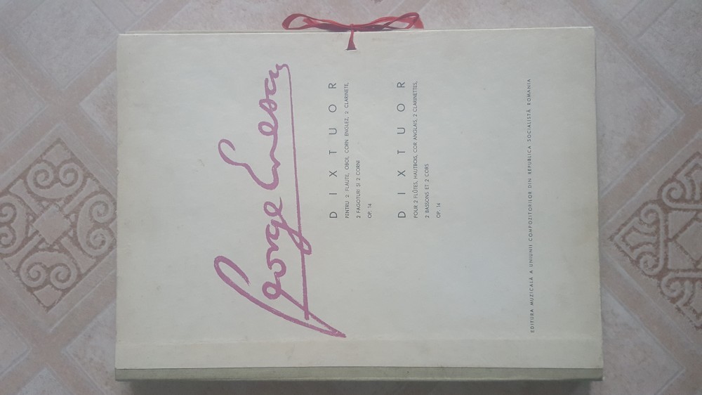 George Enescu OP. 14 DIXTUOR pentru 2 flaute, oboi, corn englez, 2 ...