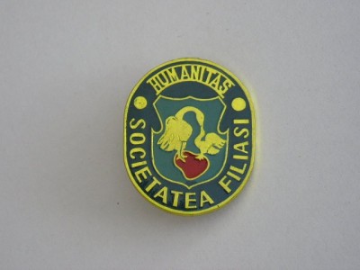 QW9 I 75 - Insigna - tematica istorie - Humanitas - Societatea Filiasi foto