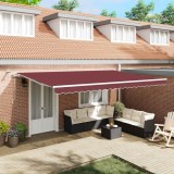 vidaXL Copertina retractabilă automat cu LED, vișiniu, 500x300 cm 3214979