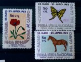 Spania 1962 flori,plante, fluturi fauna animale cai, 3v nestampilat