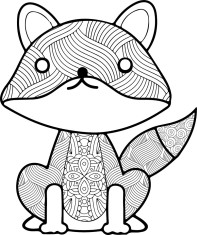 Sticker decorativ, Mandala, Vulpe, Negru, 71 cm, 7357ST foto