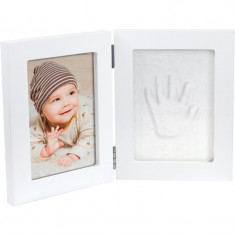 Happy Hands Double Frame Small set de mulaj pentru amprentele bebelușului White 10 cm x 15 cm + 13 cm x 17 cm 1 buc